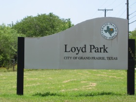 the entrance sign for Loyd Park