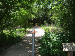 a trailhead in Loyd Park